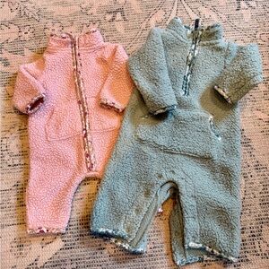 2 Carter’s Warm Fleece Outfits – Newborn & 0–3 Months